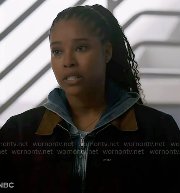 Kiana’s jacket with tan collar on Chicago PD