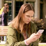 Kimberly’s green eyelet jacket on The Sex Lives of College Girls