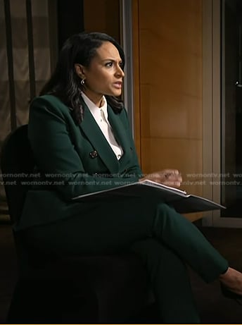 Kristen’s green blazer and pant suit on Today