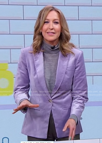 Lara’s lilac velvet blazer on Good Morning America