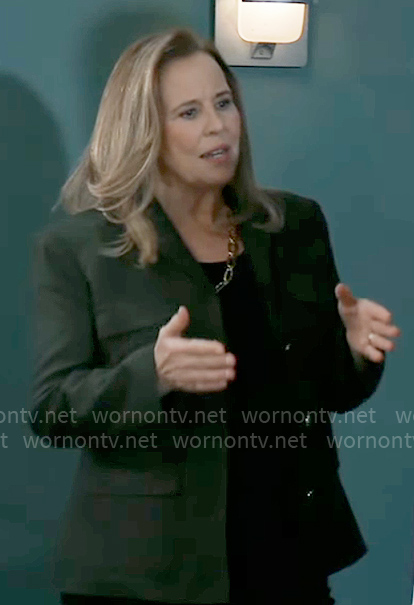 Laura’s dark green jacket on General Hospital