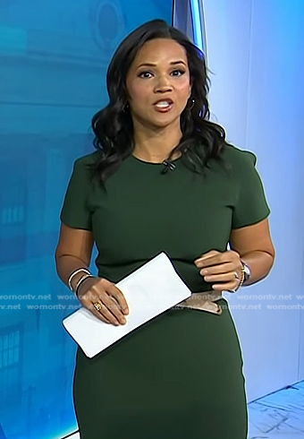 Laura’s green short sleeve sheath dress on Today