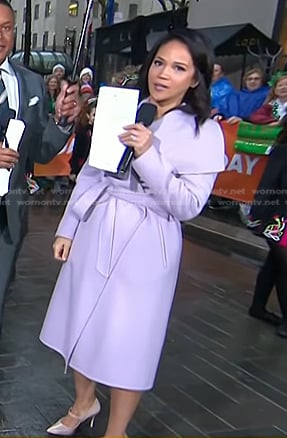 Laura’s lilac wrap coat on Today