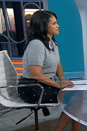 Laura’s black embellished pencil skirt on Today