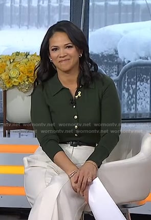 Laura’s green polo top on Today