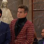 Leo’s red print jacquard suit on Days of our Lives