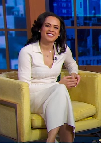 Linsey’s white collared sweater dress on Good Morning America
