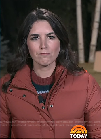 Liz’s orange puffer jacket on Today