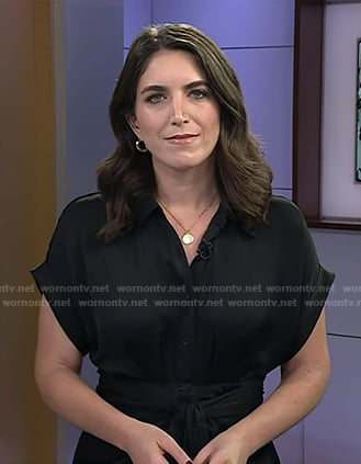 Liz’s black tie waist short sleeve shirtdress on Today