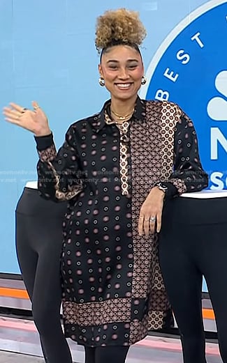 Ally’s black patchwork shirtdress on Today