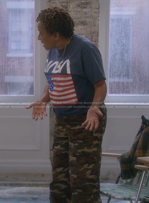 Lucretia’s camo print pants on The Upshaws