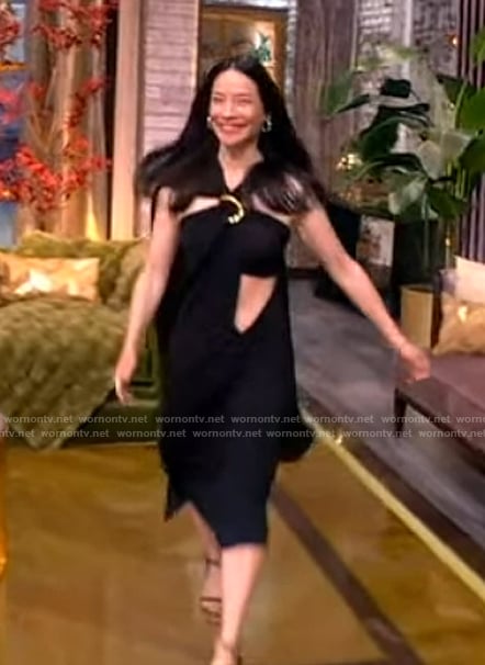 Lucy Liu’s black cutout dress on The View
