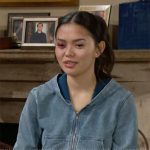 Luna’s denim hoodie on The Bold and the Beautiful