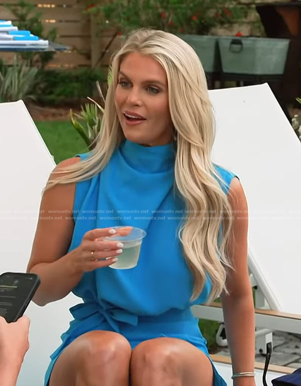 Madison’s blue sleeveless top and mini skirt on Southern Charm