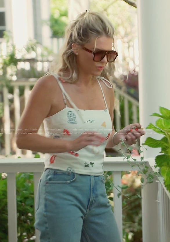 Madison’s white printed cami on Southern Charm