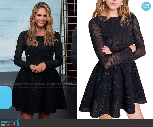 Maje Rhinestone mini dress worn by Keltie Knight on E! News
