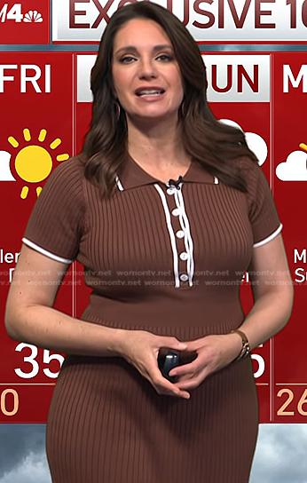 Maria’s brown ribbed polo dress on Today