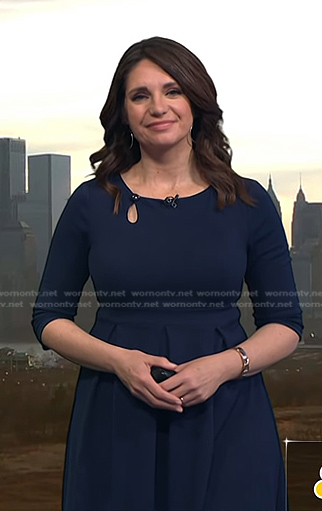 Maria’s navy keyhole dress on Today