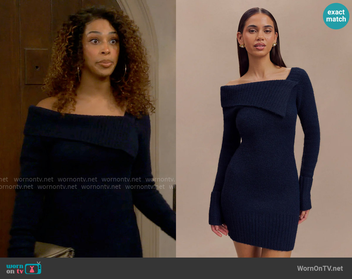 Meshki Stephanie Dress worn by Courtney (Skye Townsend) on The Neighborhood