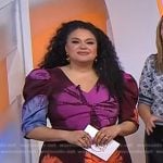 Michelle Buteau’s tie dye puff sleeve dress on Today