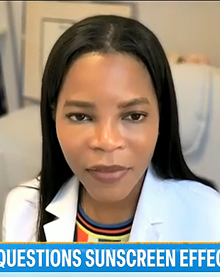 Dr. Michelle Henry’s multicolor stripe dress on Today