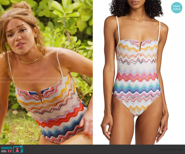 Missoni Zigzag Knit One-Piece Swimsuit worn by Brynn Whitfield on The Real Housewives of New York City