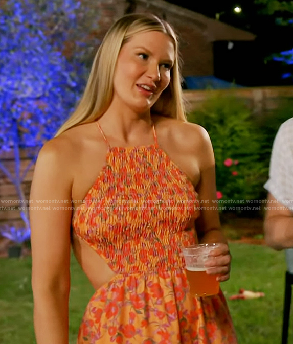 Molly’s orange floral cutout dress on Southern Charm