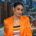Morgan’s multicolor striped top on NBC News Daily