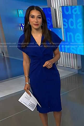 Morgan’s blue twist front dress on NBC News Daily
