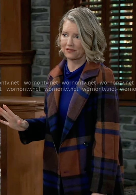 Nina’s plaid coat on General Hospital