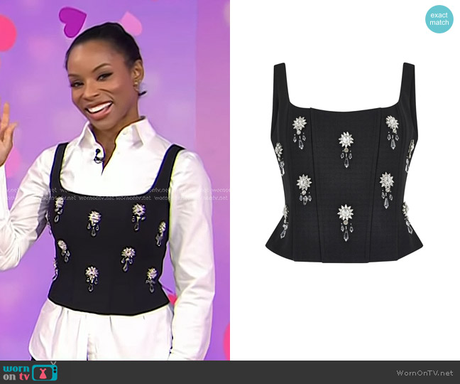 Odd Muse The Ultimate Muse Crystal Corset in Black worn by Devyn Simone on Today