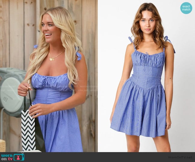 Olivaceous Agnes Dress with Shoulder Tie Dress worn by Salley Carson on Southern Charm