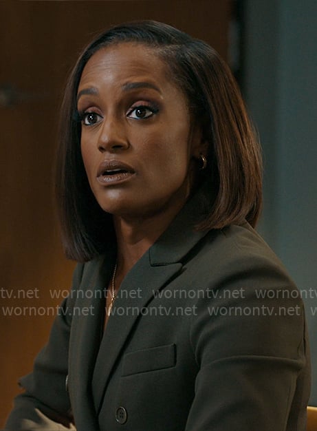Olympia’s olive green suit on Matlock