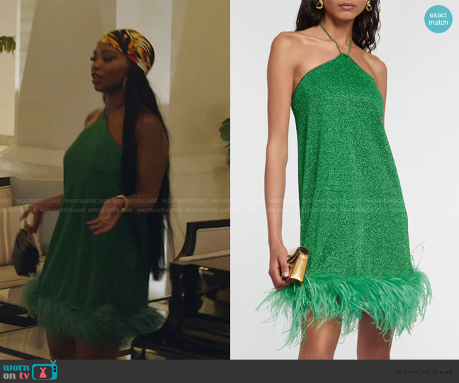 Lumiere Plumage Minidress Oseree worn by Keiarna Stewart on The Real Housewives of Potomac