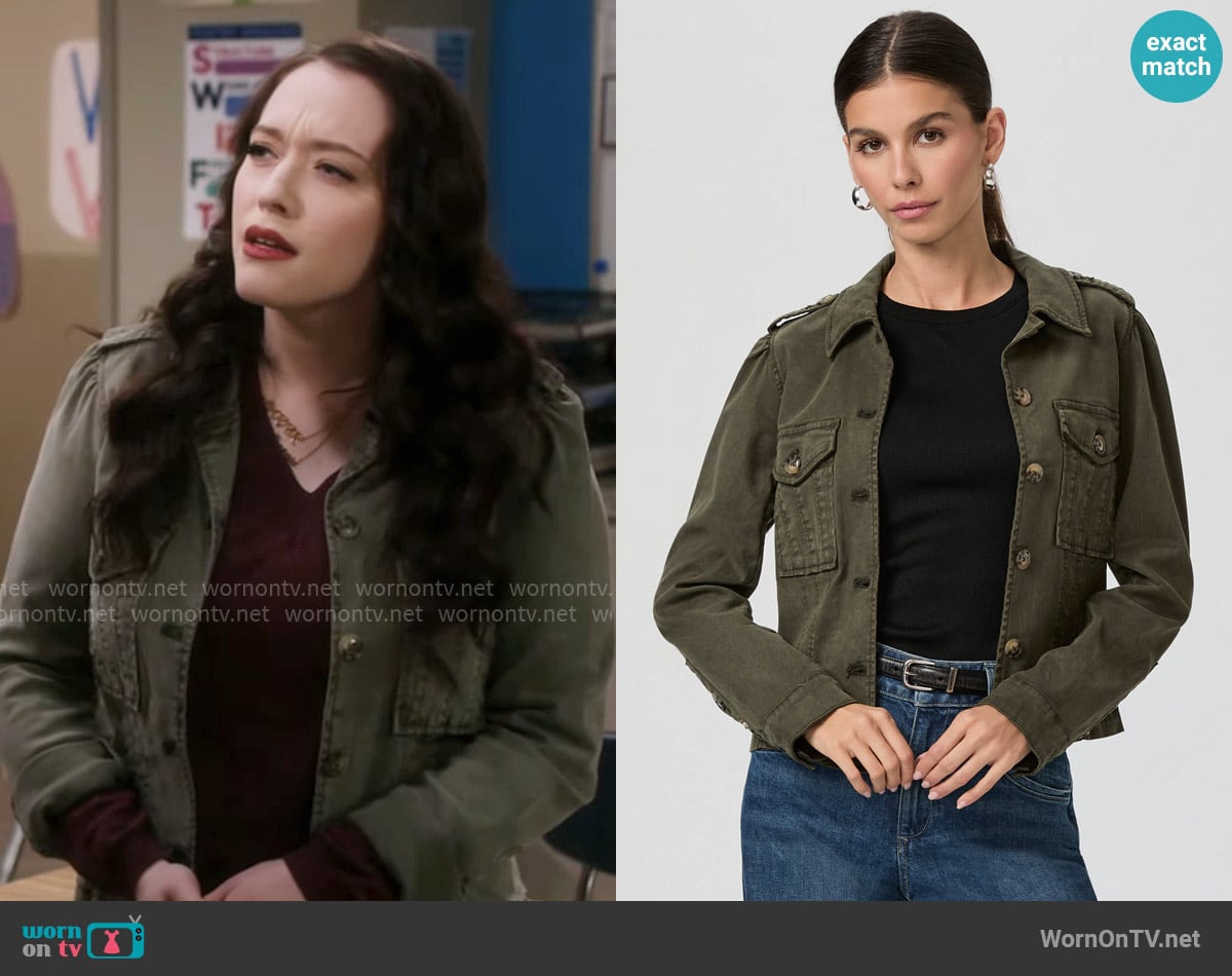 Paige Pacey Jacket in Vintage Bayou Green worn by Riley (Kat Dennings) on Shifting Gears