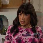 Paulina’s pink floral ruffle sheath dress on Days of our Lives Paulina’s pink floral ruffle sheath dress on Days of our Lives