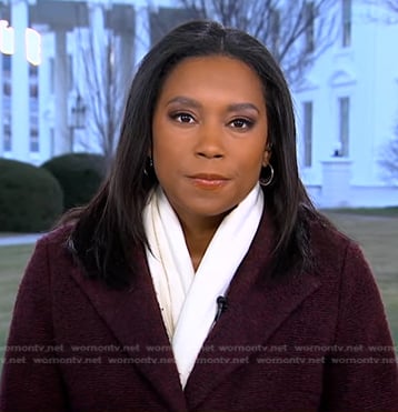 Rachel’s burgundy coat on Good Morning America