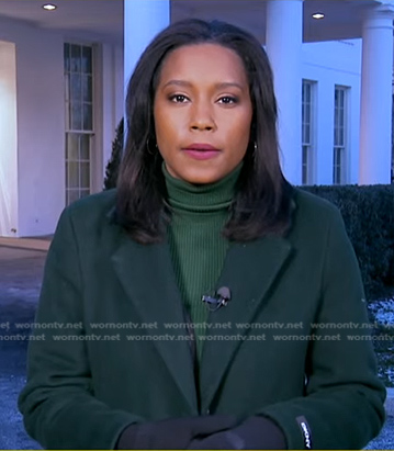 Rahcel’s green coat on Good Morning America