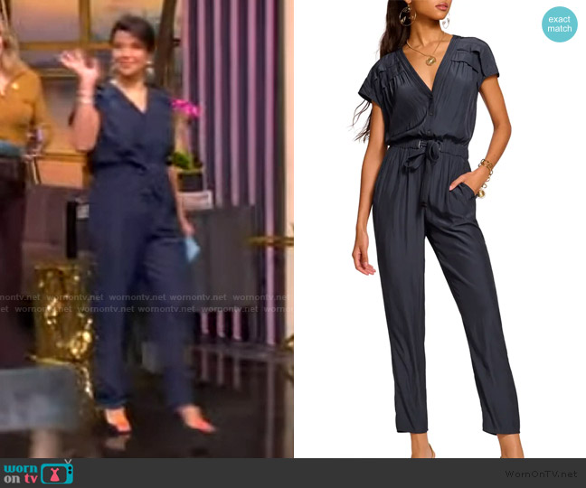 Ramy Brook Aletha Short Sleeve Jumpsuit worn by Ana Navarro on The View