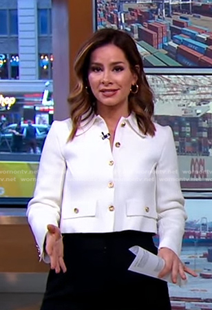 Rebecca’s white jacket on Good Morning America