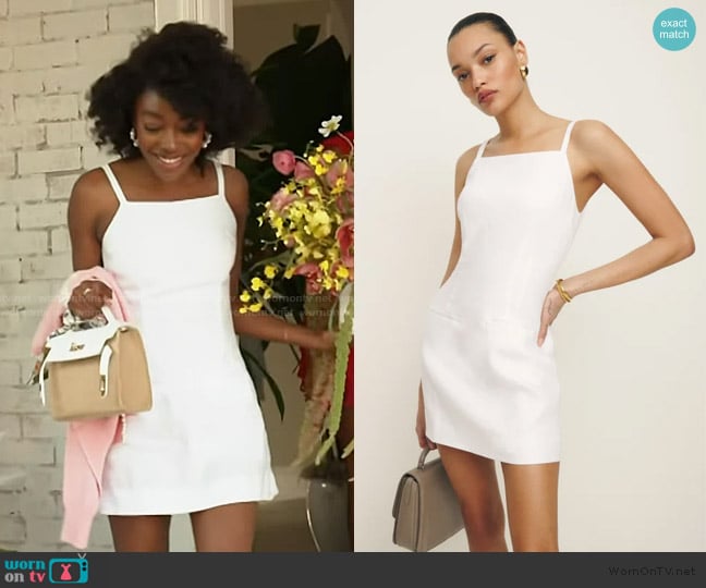Reformation Phillipa Linen Dress worn by Venita Aspen on Southern Charm