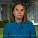 Elizabeth’s blue wrap coat on Good Morning America
