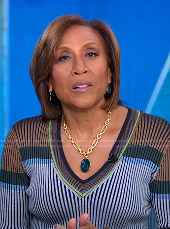 Robin’s blue gemstone pendant necklace on Good Morning America