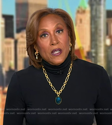 Robin’s blue gemstone pendant necklace on Good Morning America