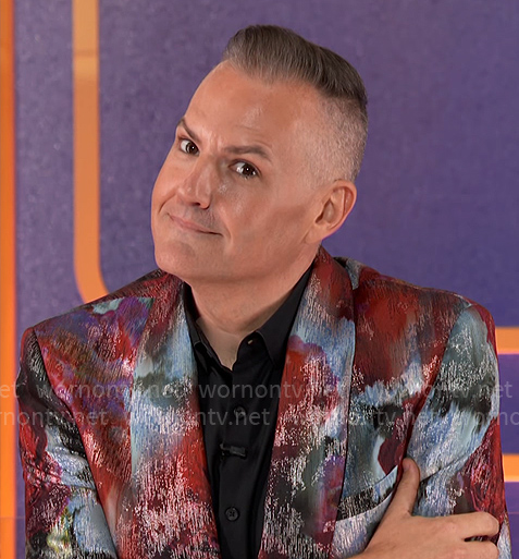 Ross Mathews’ floral metallic jacket on Hollywood Squares