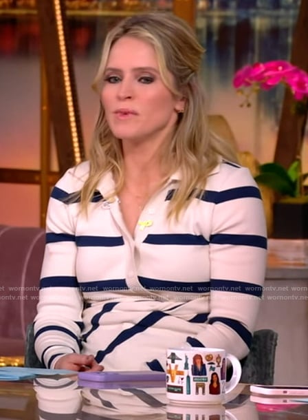 Sara’s striped twist front top on The View