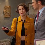 Sarah’s orange coat and shoulder bag on Days of our Lives