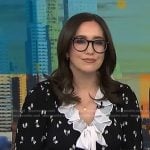 Savannah’s black bow print ruffle dress on NBC News Daily