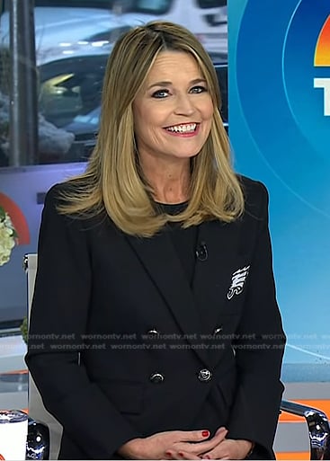 Savannah’s black hooded blazer on Today