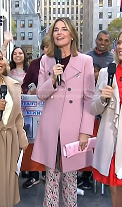 Savannah’s pink double breasted coat on Today
